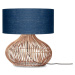 Stolní lampa s textilním stínidlem v tmavě modro-přírodní barvě (výška 60 cm) Kalahari – Good&Mo