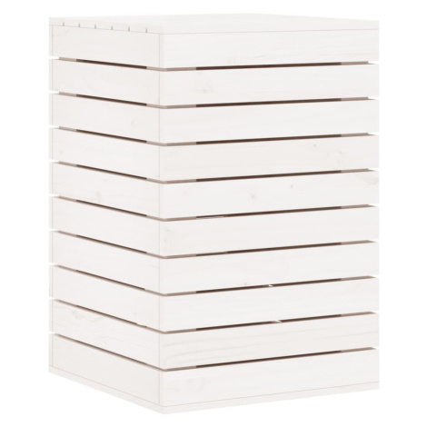 vidaXL Koš na prádlo bílý 44 x 44 x 66 cm masivní borové dřevo