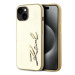 Karl Lagerfeld Wrinkled PU Signature Logo Zadní Kryt pro iPhone 14 Gold