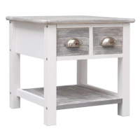 Odkládací stolek šedý 40 × 40 × 40 cm dřevo pavlovnie
