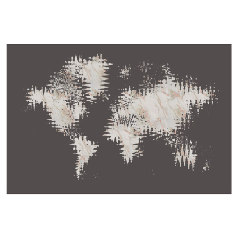 Mapa Abstract World Map | rose gold & marble, Melanie Viola, (40 x 26.7 cm)