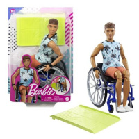 Mattel Barbie MODEL KEN NA INVALIDNÍM VOZÍKU V MODRÉM KOSTKOVANÉM TÍLKU