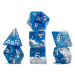 Sada kostek Gate Keeper Games Halfsies Dice - Glitter Blue 7-Dice Set