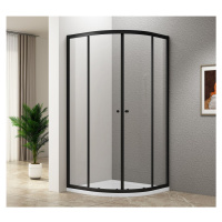 ARLETA BLACK čtvrtkruhová sprchová zástěna 800x800mm, čiré sklo BLS800