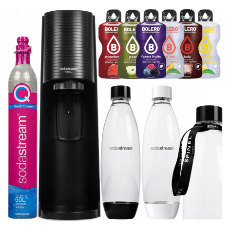 Sada Saturátoru Na Perlivou Vodu Sodastream Terra Black Lahve