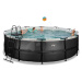 Bazén s filtrací Black Leather pool Exit Toys kulatý kovová konstrukce 450*122 cm černý od 6 let