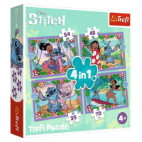 TREFL - Puzzle Lilo&Stitch: Bláznivý den 4v1 (35,48,54,70 dílků)