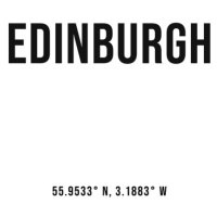 Ilustrace Edinburgh simple coordinates, Finlay & Noa, 30x40 cm