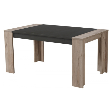 Jídelní stůl robert 155x90cm - dub šedý/černá
