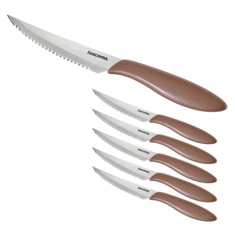 Nůž steakový PRESTO 12 cm, 6 ks, hnědá