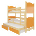 ArtAdrk Dětská patrová postel LETICIA Barva: borovice / oranžová