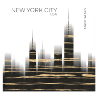 Ilustrace Urban Art NYC Skyline, Melanie Viola, (40 x 40 cm)