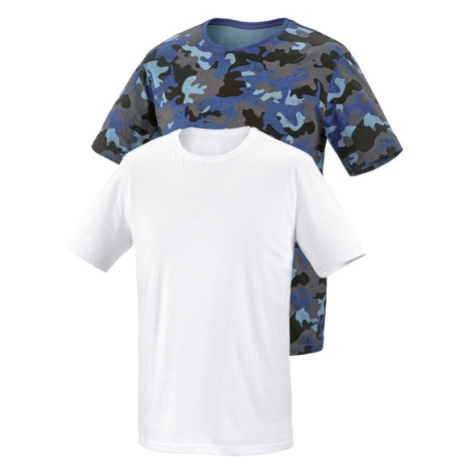 PARKSIDE® Pánské triko, 2 kusy (M (48/50), modrá/vzor/bílá)