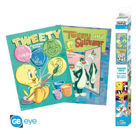 Set 2 plakátů Looney Tunes - Tweety and Sylvester (52x38 cm) Abysse