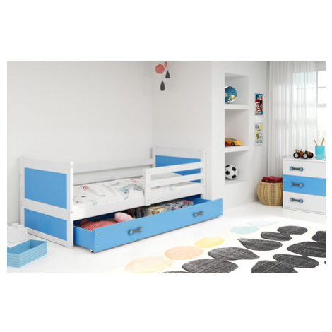 Dětská postel RICO 90x200 cm Modrá Bílá BMS