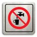 Accept Piktogram "zákaz pití vody" (80 × 80 mm) (stříbrná tabulka - barevný tisk)