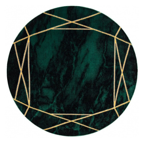 Dywany Łuszczów Kusový koberec Emerald 1022 green and gold kruh - 120x120 (průměr) kruh cm