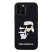 Karl Lagerfeld 3D Rubber Karl and Choupette Zadní Kryt pro iPhone 12/12 Pro Black