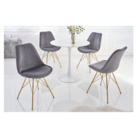 Estila Art deco moderní jídelní židle Scandinavia s tmavě šedým sametovým čalouněním a zlatýma n