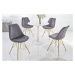 Estila Art deco moderní jídelní židle Scandinavia s tmavě šedým sametovým čalouněním a zlatýma n