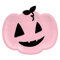 Halloween Happy party - Talíře dýně růžové 25 x 22 cm 6 ks