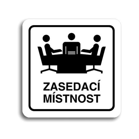 Accept Piktogram "zasedací místnost" (80 × 80 mm) (bílá tabulka - černý tisk)