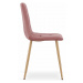 Růžová sametová židle KARA