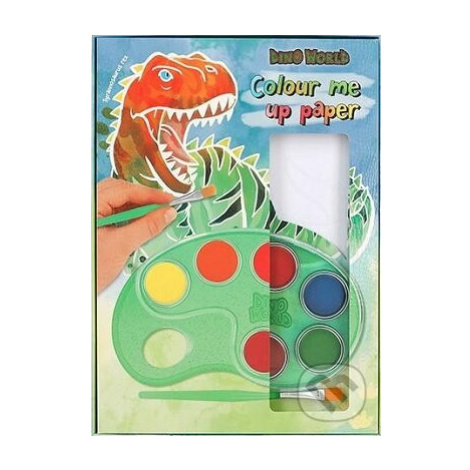 Colour me up paper - Dino World (Omaľovánka s vodovými farbami a štetcom Dino World Colour me up