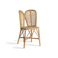 Estila Luxusní zahradní židle Ellazo se zádovou opěrkou s designem listů z ratanu v přírodní svě