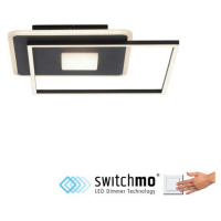 LEUCHTEN DIREKT is JUST LIGHT LED stropní svítidlo hranaté Switchmo černá 3 krokové stmívání mod