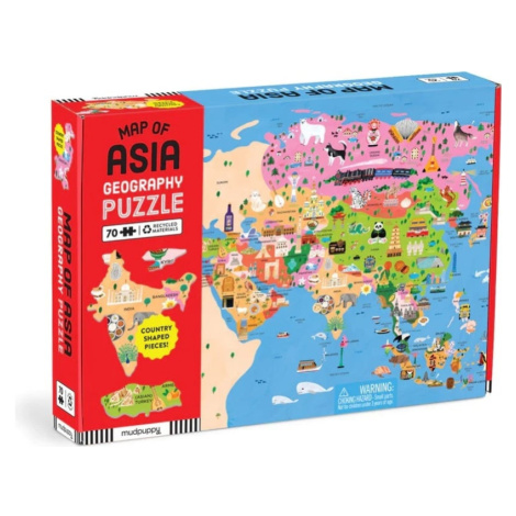 Mudpuppy Zeměpisné puzzle Mapa Asie 70 dílků