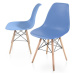 Miadomodo 76162 Miadomodo Sada 2 jídelních židlí s plastovým sedákem, modrá
