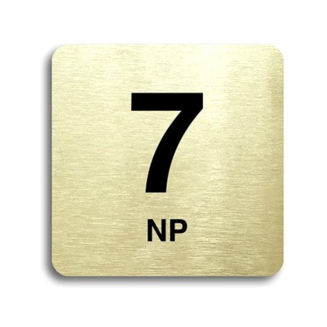 Accept Piktogram "7 NP" (80 × 80 mm) (zlatá tabulka - černý tisk bez rámečku)