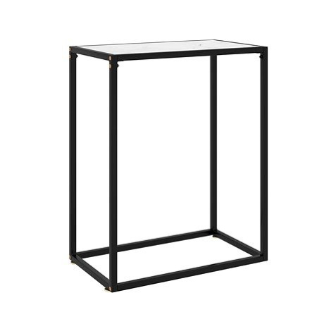 Konzolový stolek bílý 60 × 35 × 75 cm tvrzené sklo SHUMEE