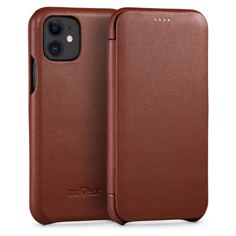 Pouzdro kožené na iPhone 11 Obal book slim case zelené Movear