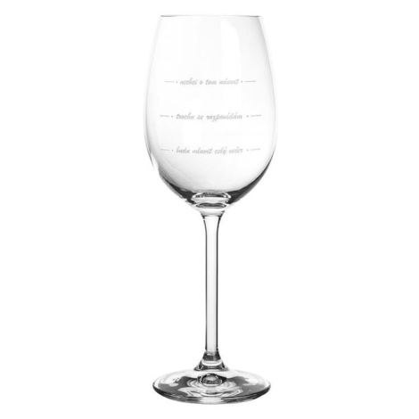 Sklenice na víno s vtipným nápisem CELÝ VEČER, 450 ml Orion