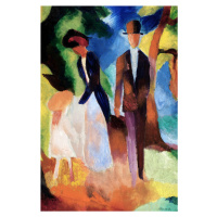 Obrazová reprodukce Family by a Blue Lake (People in the Landscape) - August Macke, (26.7 x 40 c