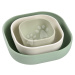Jídelní souprava Silicone Nesting Bowl Set Beaba Sage Green Cotton Misty Green ze silikonu 3díln