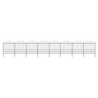 vidaXL Zahradní plot s hroty ocel (1,75–2) x 13,6 m černý