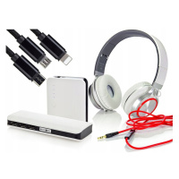 Powerbanka 3X Usb 20000mAh Pro Každý Telefon Drátová Sluchátka Přes Uši