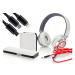 Powerbanka 3X Usb 20000mAh Pro Každý Telefon Drátová Sluchátka Přes Uši