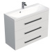 Koupelnová skříňka s umyvadlem Naturel Cube Way 100x76,5x40 cm bílá lesk CUBE21003BL