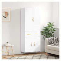 vidaXL Skříň highboard lesklá bílá 69,5 x 34 x 180 cm kompozitní dřevo