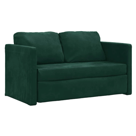 vidaXL Podlahová rozkládací pohovka 2 v 1 zelená 122x204x55 cm samet