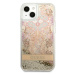 Guess GUHCP13SLFLSD hard silikonové pouzdro iPhone 13 Mini 5.4" gold Paisley Liquid Glitter