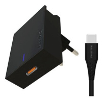 Swissten síťový adaptér pro Samsung Super Fast Charging 25W + datový kabel USB-C/USB-C 1,2 m čer