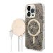 Guess GUBPP14LH4EACSW sada nabíječky MagSafe a pouzdra na iPhone 14 PRO 6.1" brown 4G Print MagS