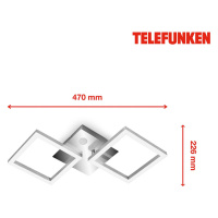 Telefunken LED stropní Frame, senzor, chrom/hliník 47x23cm