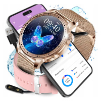 Chytré Hodinky Smart Watch Dámské hodinky pro ženu z Hovoru Menu Pl Zlaté