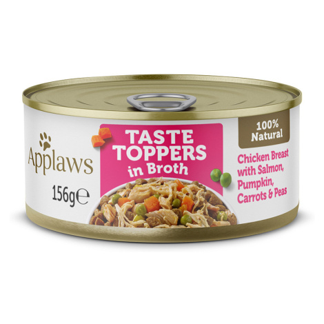 Applaws Taste Toppers in Broth 24 x 156 g - 18 + 6 zdarma - kuřecí s lososem, dýní, mrkví a hráš